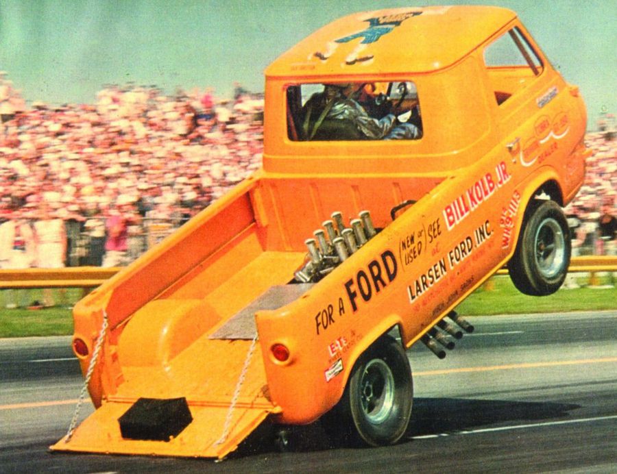 Bill Kolb Jr. - Ford Yellow Wagon at 1966 U.S. Nationals at Indianapolis Raceway Park